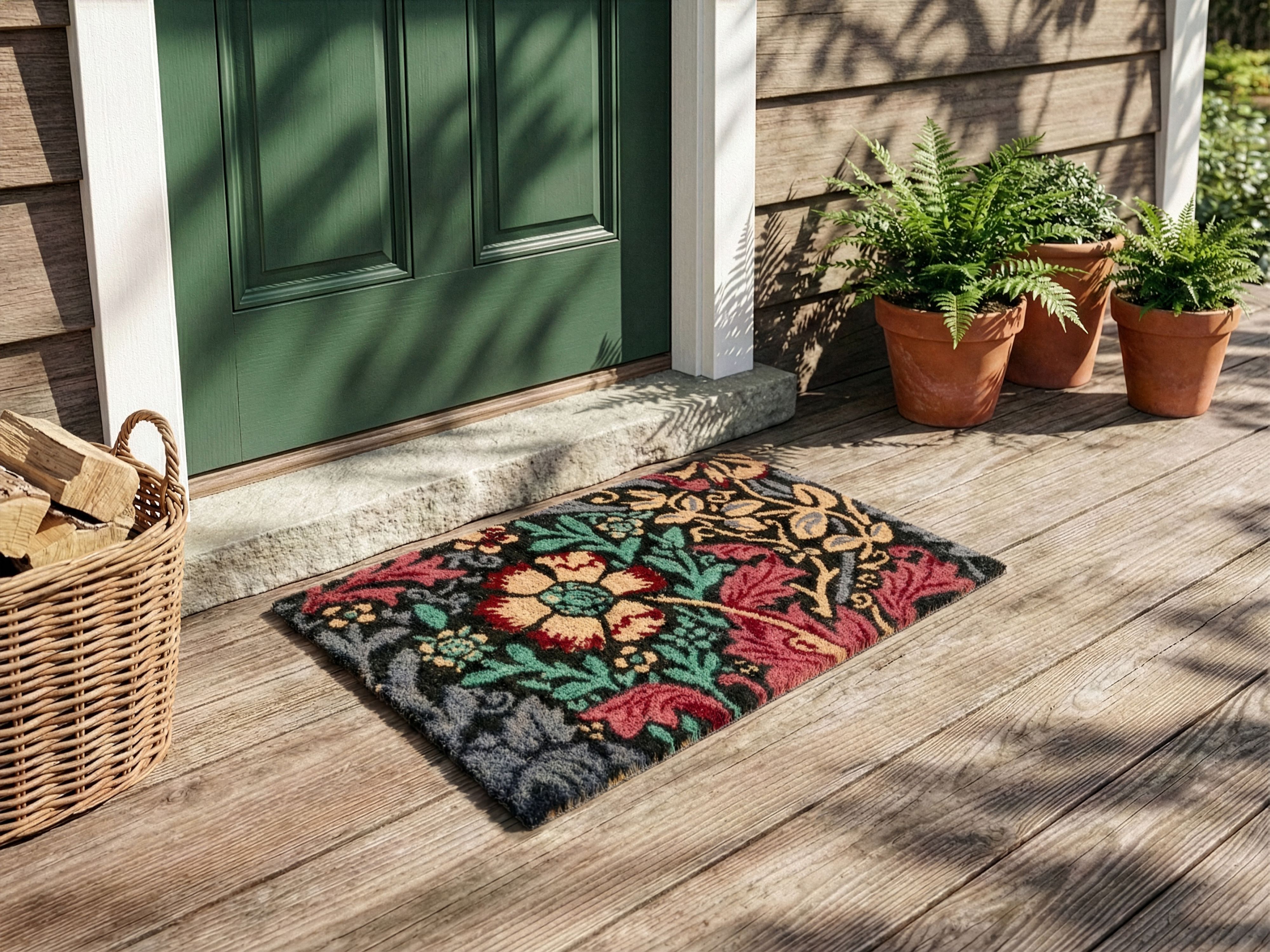 Doormat ILLIAMNA Multicolour 40 x 60 cm Flower Coir