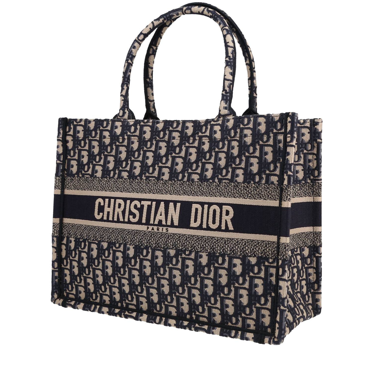 Dior Book Tote medium model shopping bag in blue and beige monogram canvas Oblique1:1High-quality replica