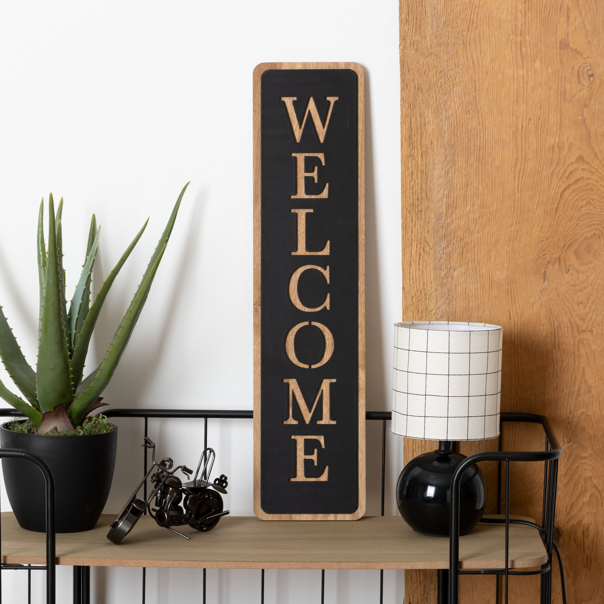 Wall art "Wilfried" Black, H.57 cm