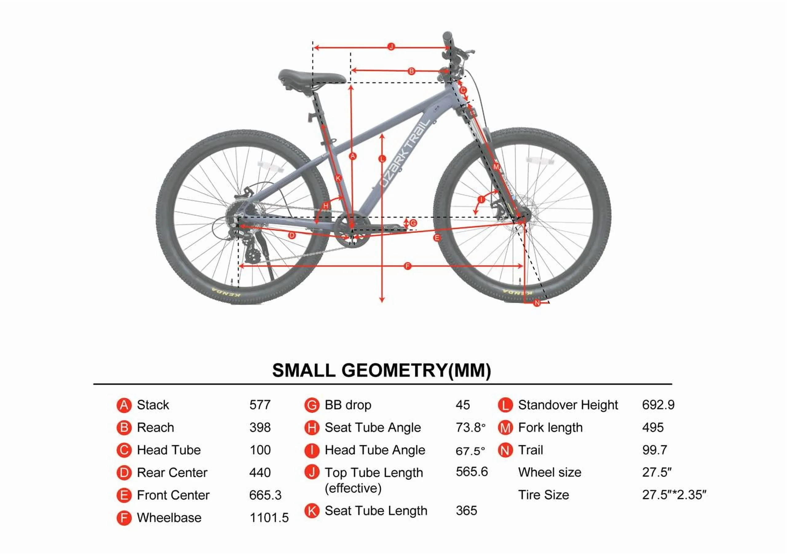 27.5" Ozark Trail M.2 Ridge Mountain Bike, Medium Frame, Fits Riders 5'3" - 5'8", Blue, Adult, Unisex - Image 11