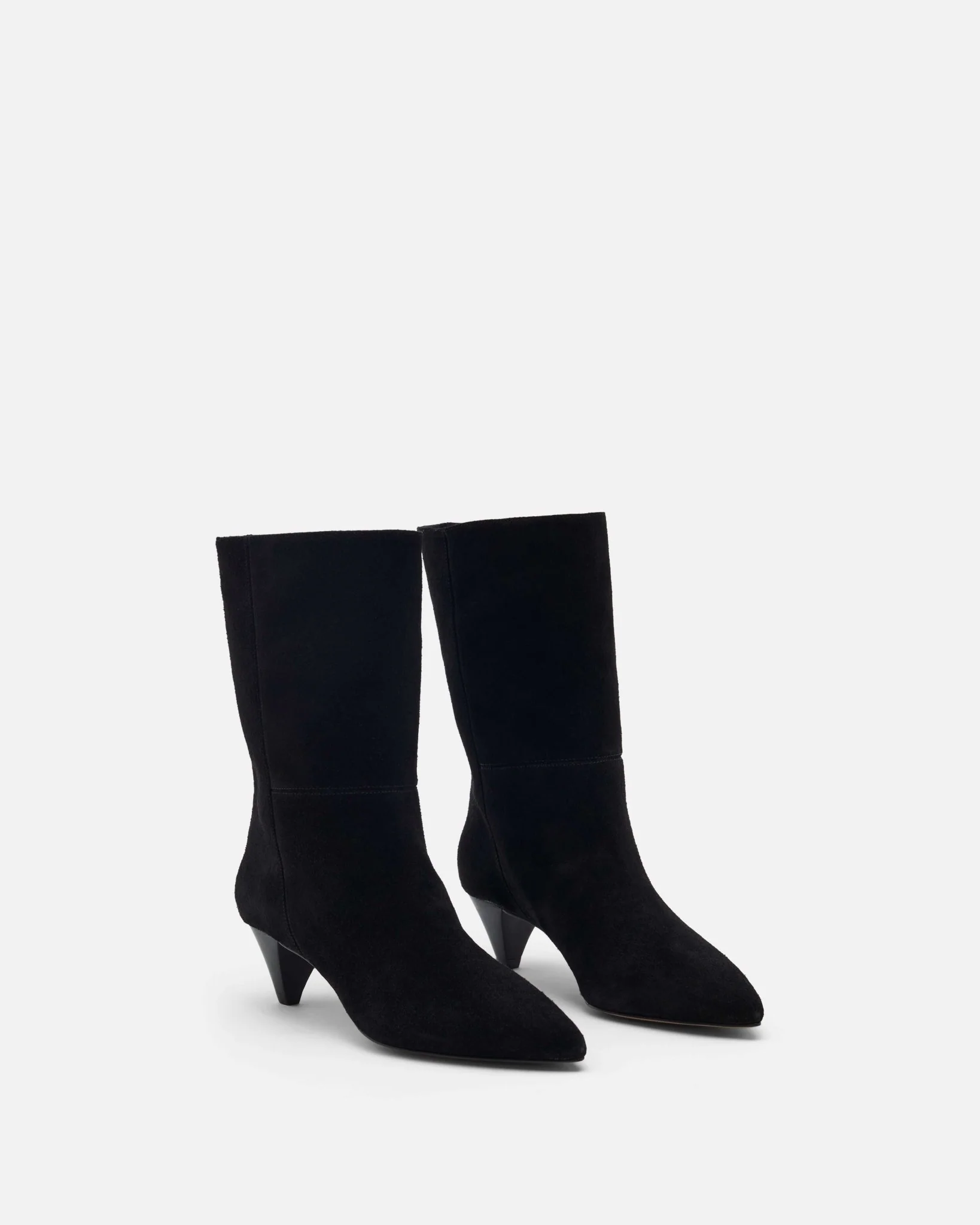 BOTTINES KRISTEN/VEL - En cuir velours à talons noir