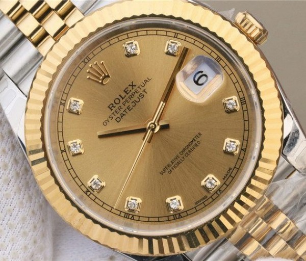 Replica Rolex DateJust 41mm 126333 Noob YG Wrapped YG Dial Diamonds Markers SS/YG Bracelet A3235 - Elite Watch Atelier
