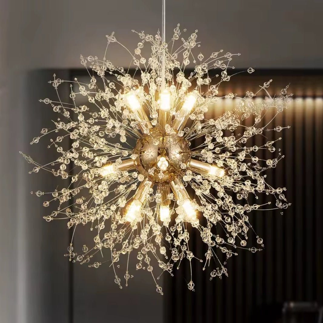 BloomLuxe – Paardenbloem Kristallen Kroonluchter in Elegant Design