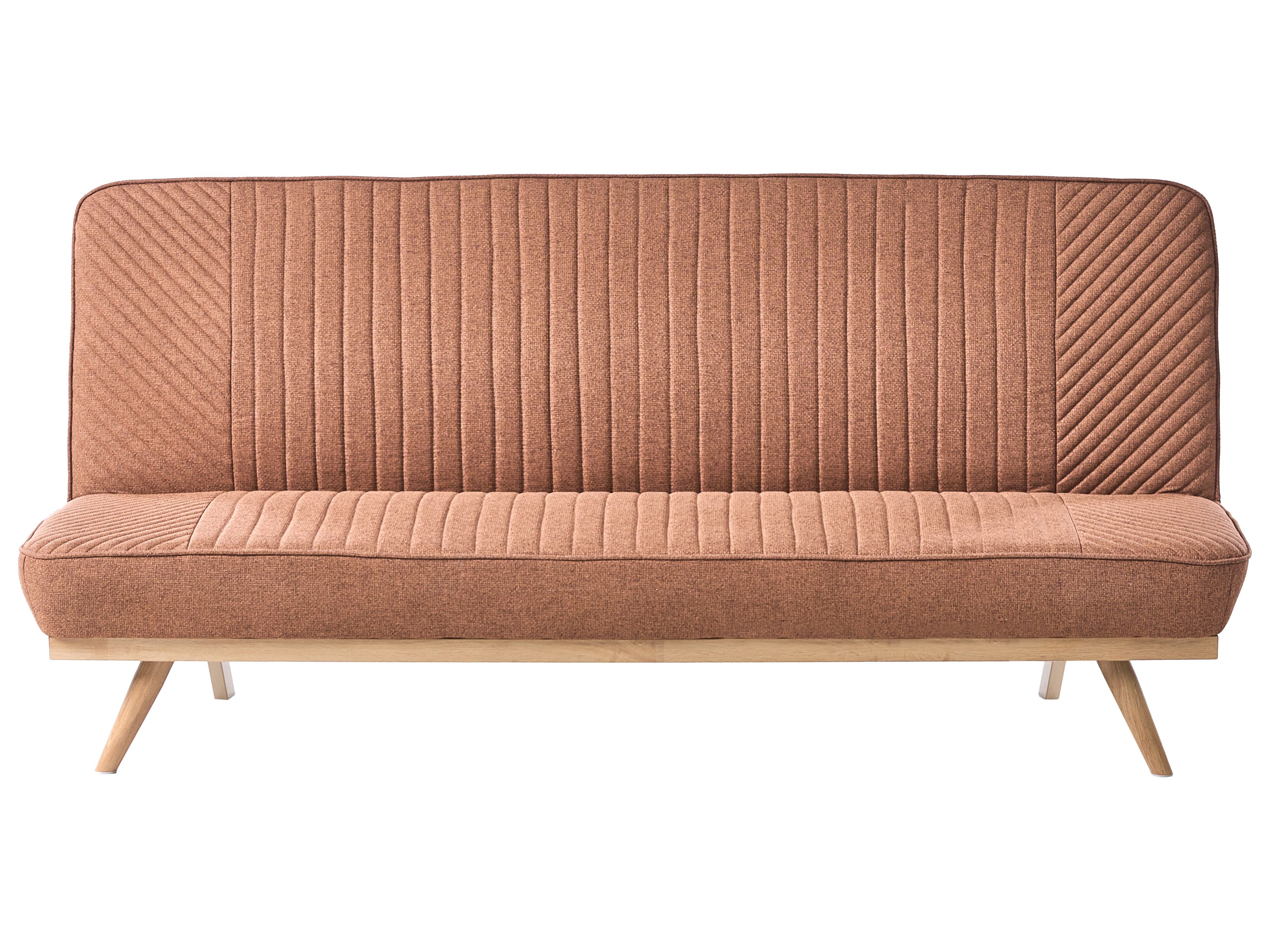 Sofa Bed 2 Seater KALFAFEL Fabric Golden Brown