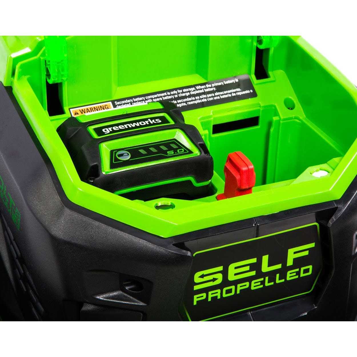 Greenworks 21-Inch 40V Cordless Brushless Self-Propelled Lawn Mower With 5.0Ah Battery And Charger - LMF403 - Image 3 Greenworks 21-Inch 40V Cordless Brushless Self-Propelled Lawn Mower With 5.0Ah Battery And Charger - LMF403 - Image 3