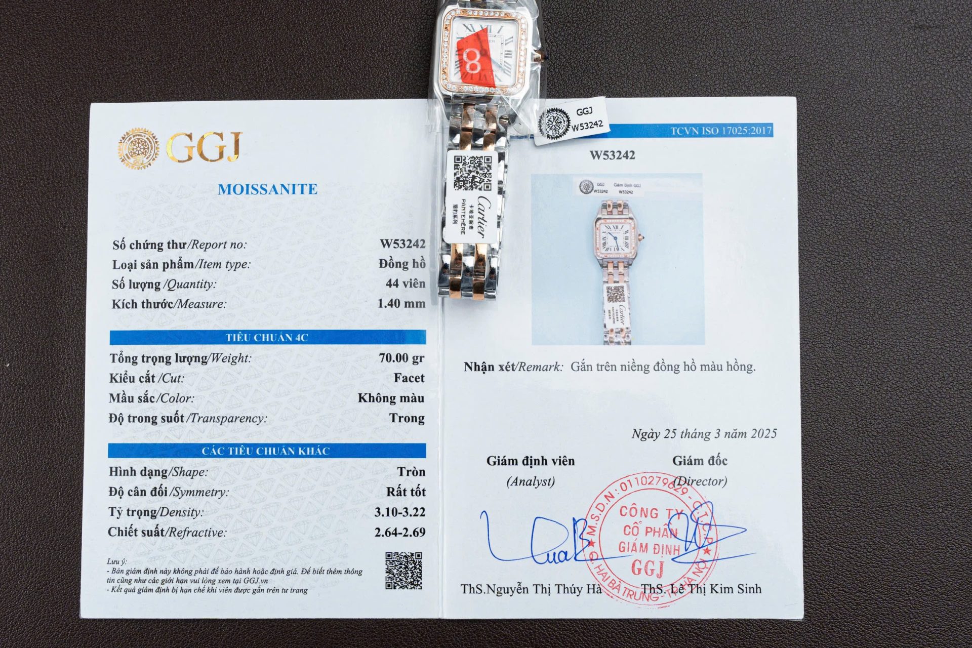 Cartier Panthere WSPN007 Demi Rose Gold Replica Watch Diamonds Moissanite Hong Kong 27x37mm - Elite Watch Atelier