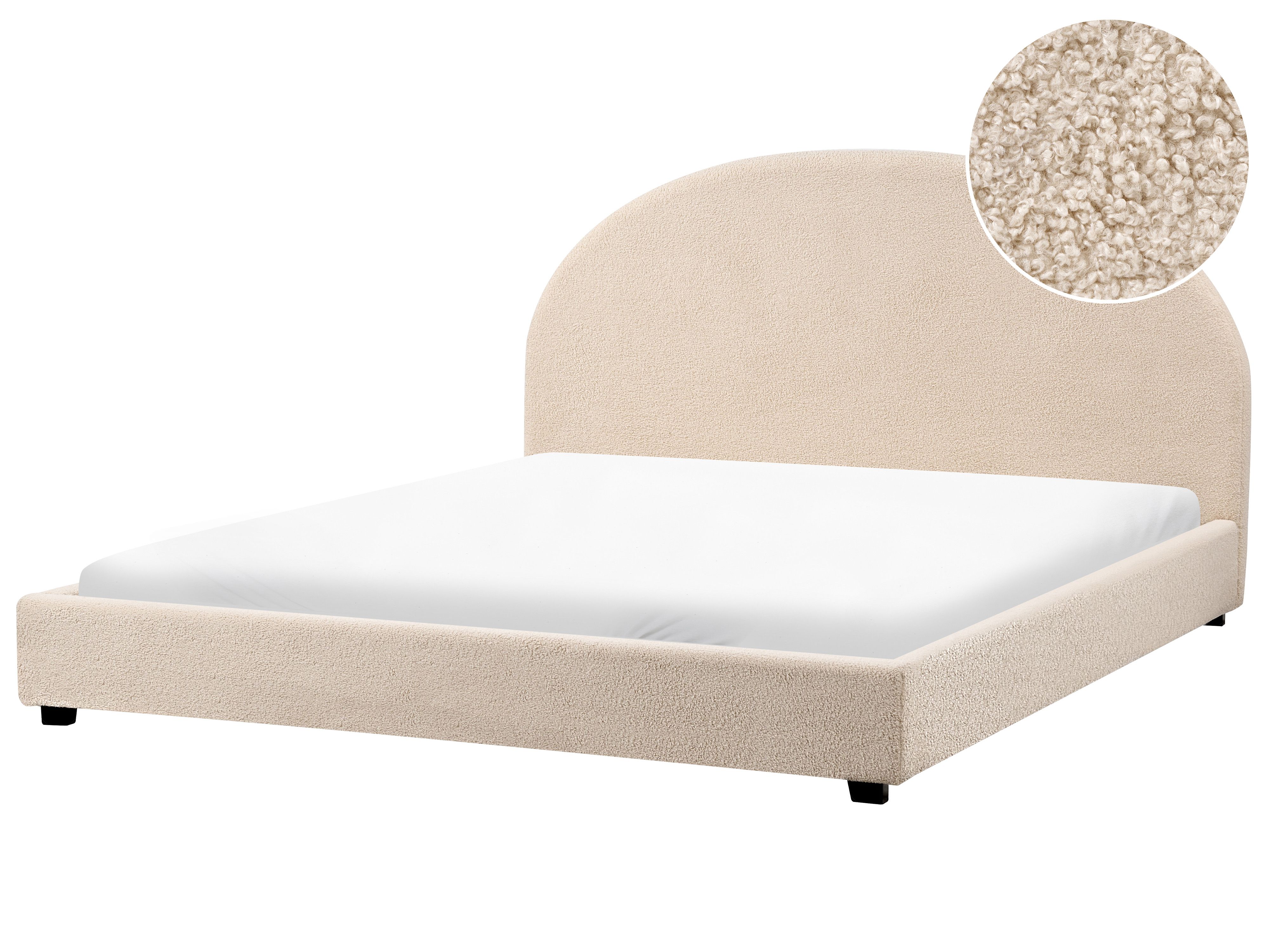 Waterbed Boucle VAUCLUSE 180 x 200 cm (EU Super King) Beige