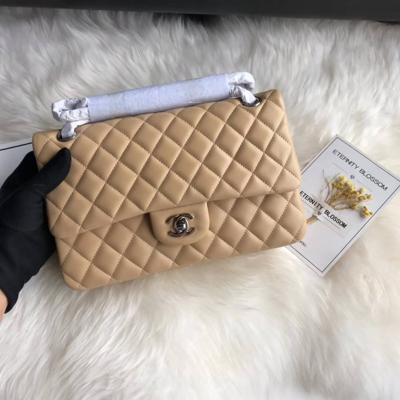 Replica Chanel 1112 Apricot Medium Size 2.55 Lambskin Leather Flap Bag