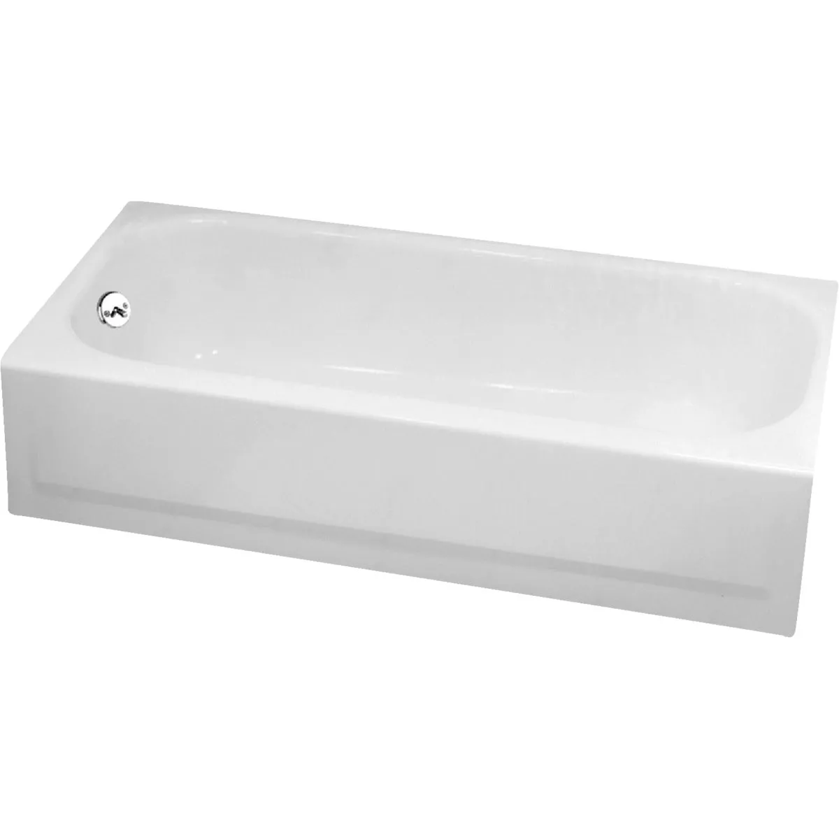 Bootz Aloha 60 In. L x 30 In. W x 14-1/4 In. D Porcelain Enamel Alcove Left Drain Bathtub in White