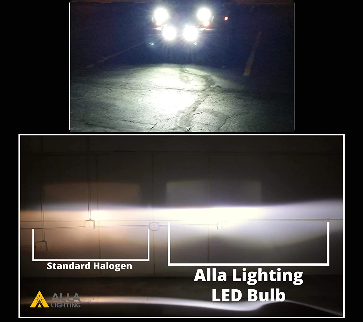 Alla Lighting 8000lm H11 LED Bulbs Extremely Super Bright ELA LED H8 H9 H11 Bulbs Replacement for Cars, Trucks, Motorcycles, 6500K Xenon White