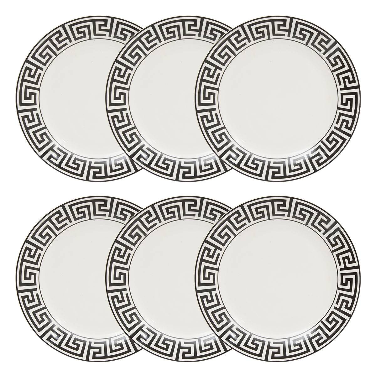 Set of 6 dinner plates "Reso" Porcelain, D.26.8 cm