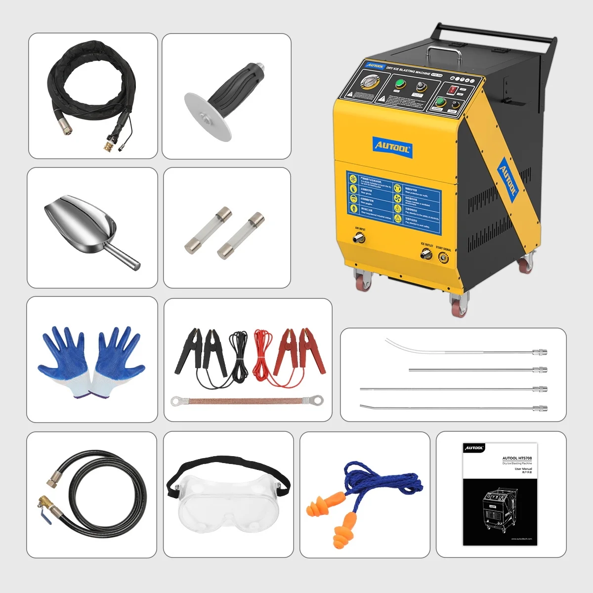 AUTOOL HTS558 Walnut Sand Carbon Deposition Clean Machine Walnut Shell Media Powder Sandblasting Machine Automotive Engine Intake Pipe Valve De-Carbon Cleaning Machine for Rust Grime Paint Removing - Image 14