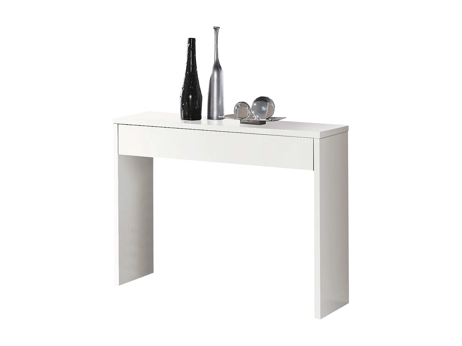 Meuble d'entrée moderne blanc Lupe 101x76x30 cm