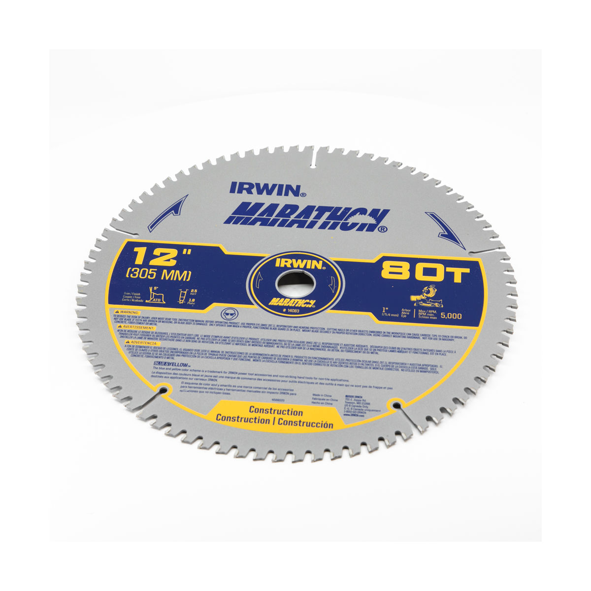 Irwin Marathon 12 In. 80-Tooth Trim/Finish Circular Saw Blade