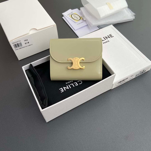 AAA+ Replica Celine Small Flap Wallet Triomphe Shiny Calfskin