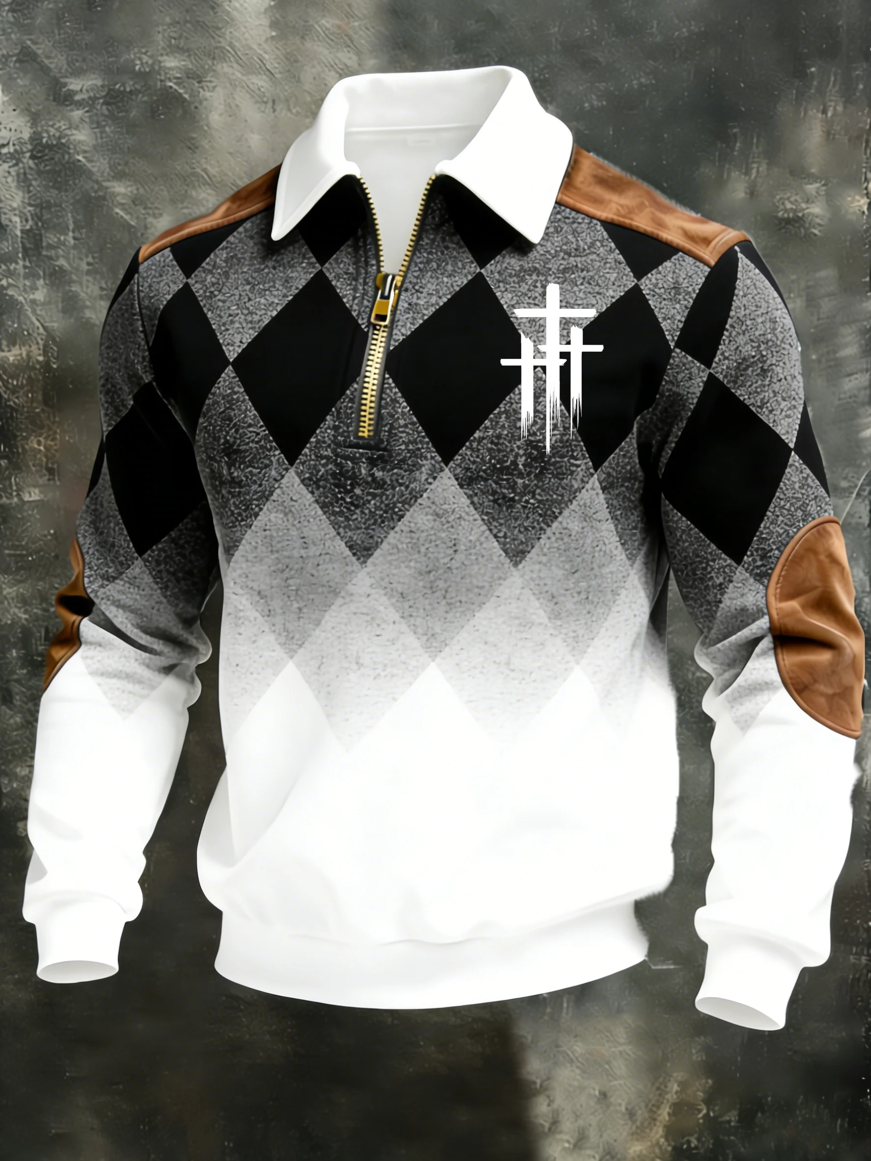 Men's Printed T-Shirt With A Religious Theme.