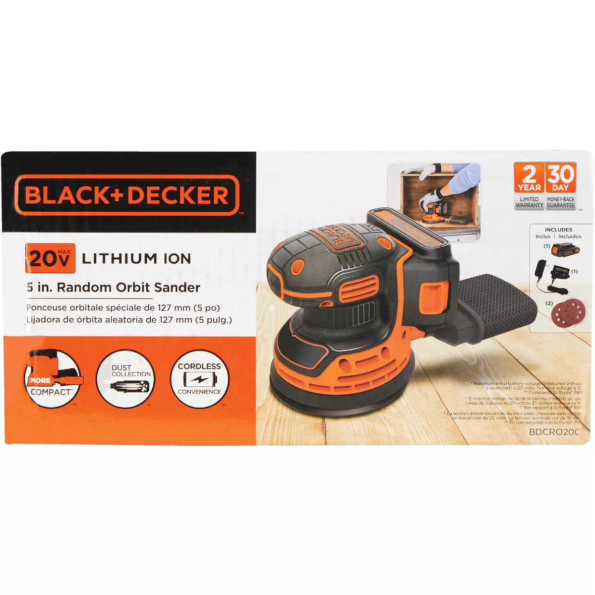 Black & Decker 20V MAX Lithium-Ion Random Orbit Cordless Sander Kit