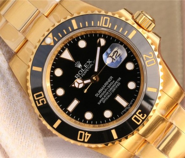Replica Rolex Submariner 116613 LN YG Wrapped Black Dial YG Wrapped Bracelet Eta2836 - Top club