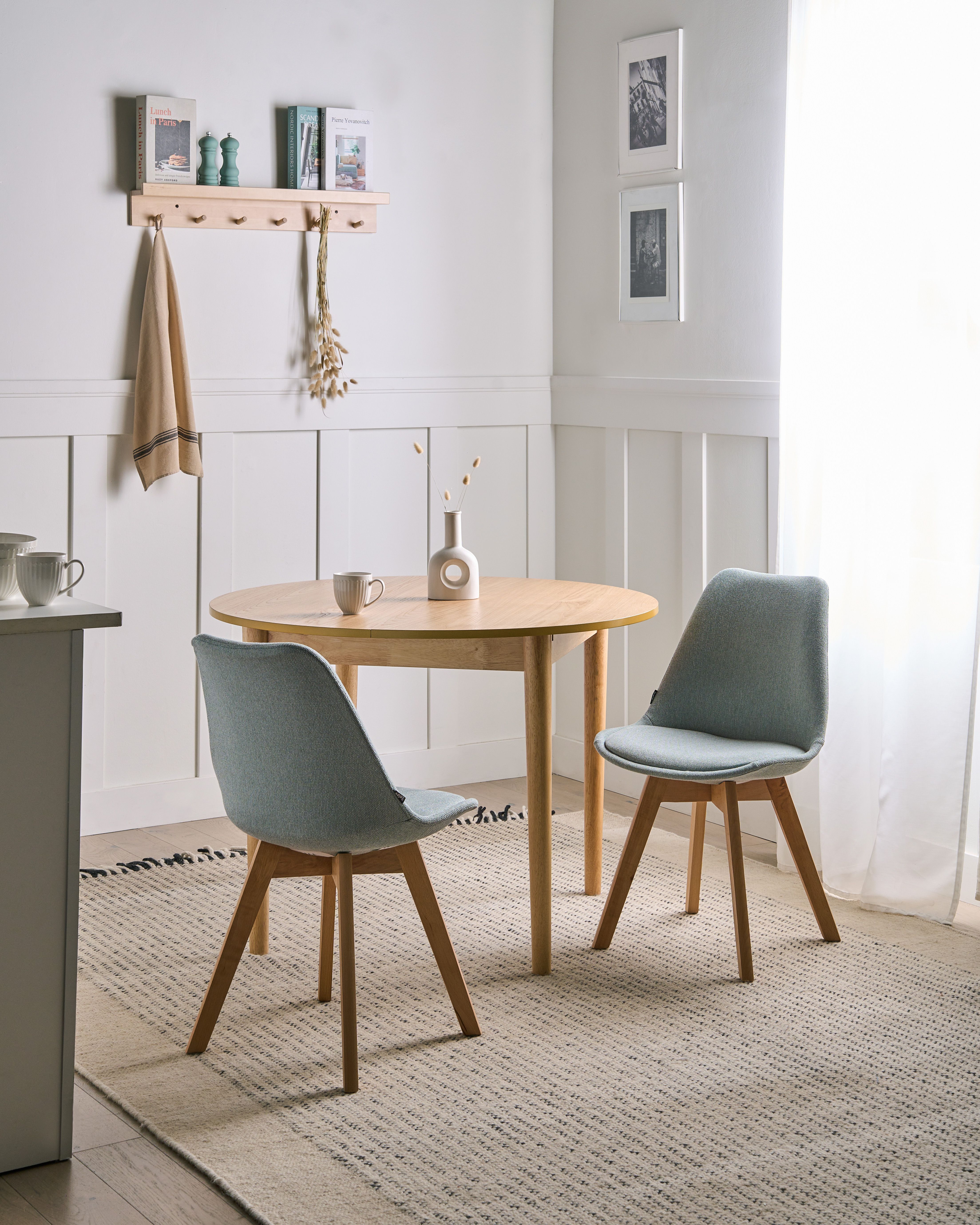 Set of 2 Dining Chairs DAKOTA II Fabric Mint Green