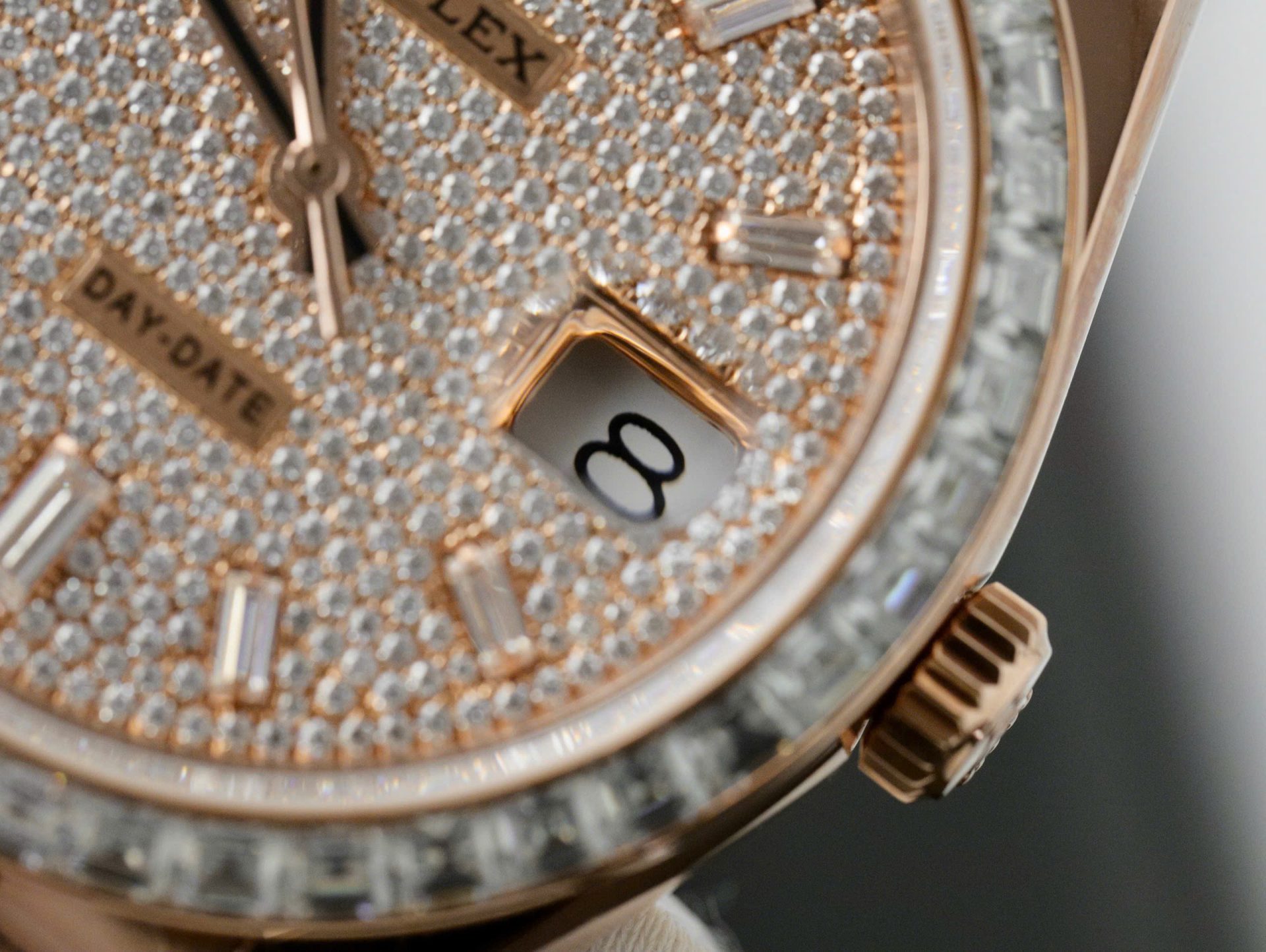 Rolex Day-Date Gold Wrapped + Moissanite Baguette Diamonds Replica Watch GMF 40mm - Top club