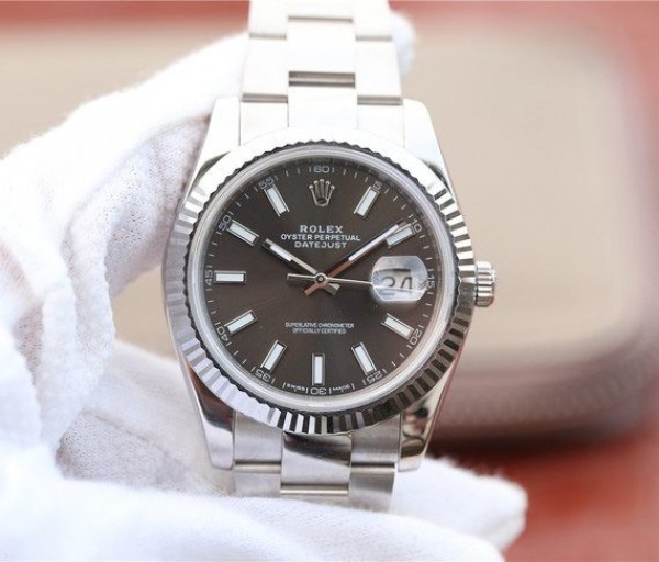 Replica Rolex DateJust 41mm 126300 Noob Black Dial Stick Markers SS Oyster Bracelet A3235 - Elite Watch Atelier