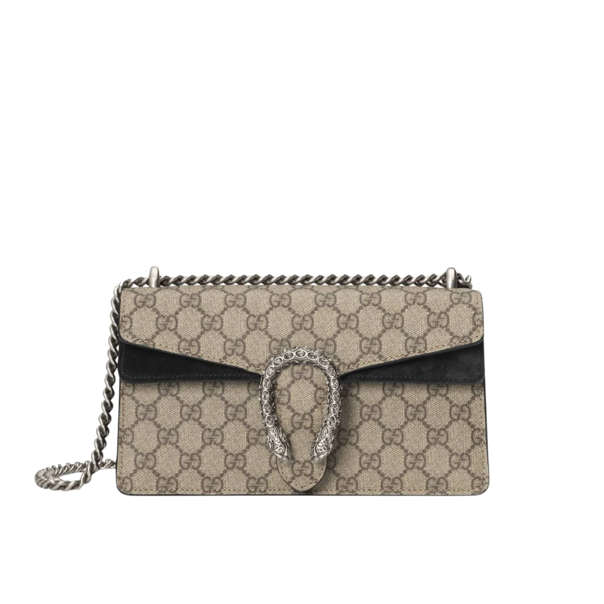 Gucci Dionysus Small Shoulder Bag in GG Supreme with Crystals Black 25cm