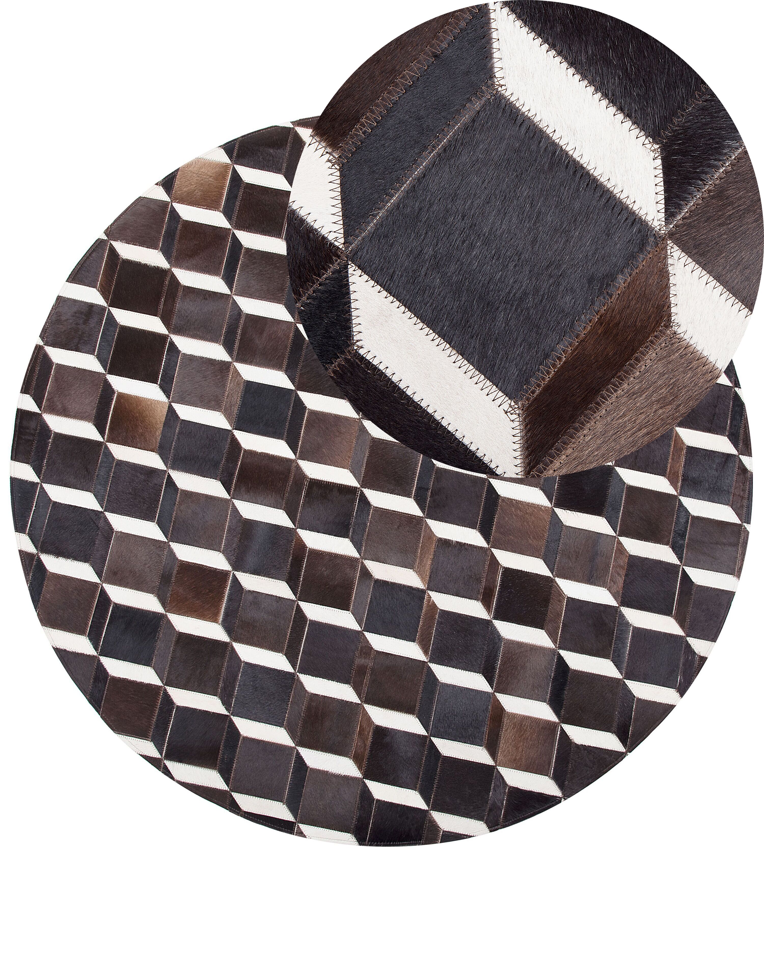 Rug ALPKOY Brown ø 140 cm Leather