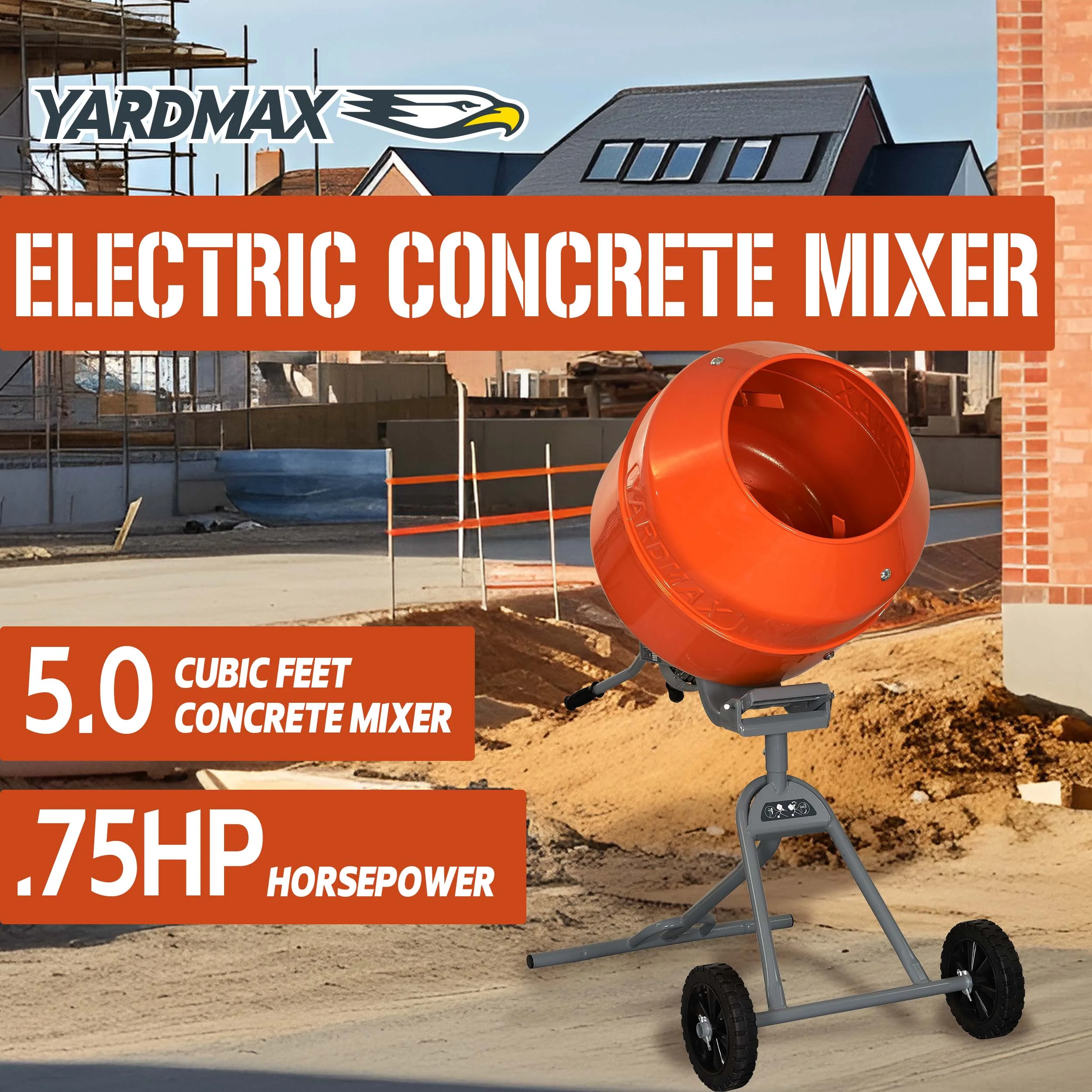 YARDMAX YM0146 5.0 cu ft CONCRETE MIXER - Image 7