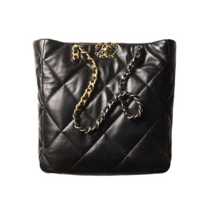 Chanel 19 Shopping Bag Shiny Lambskin Black – CB010