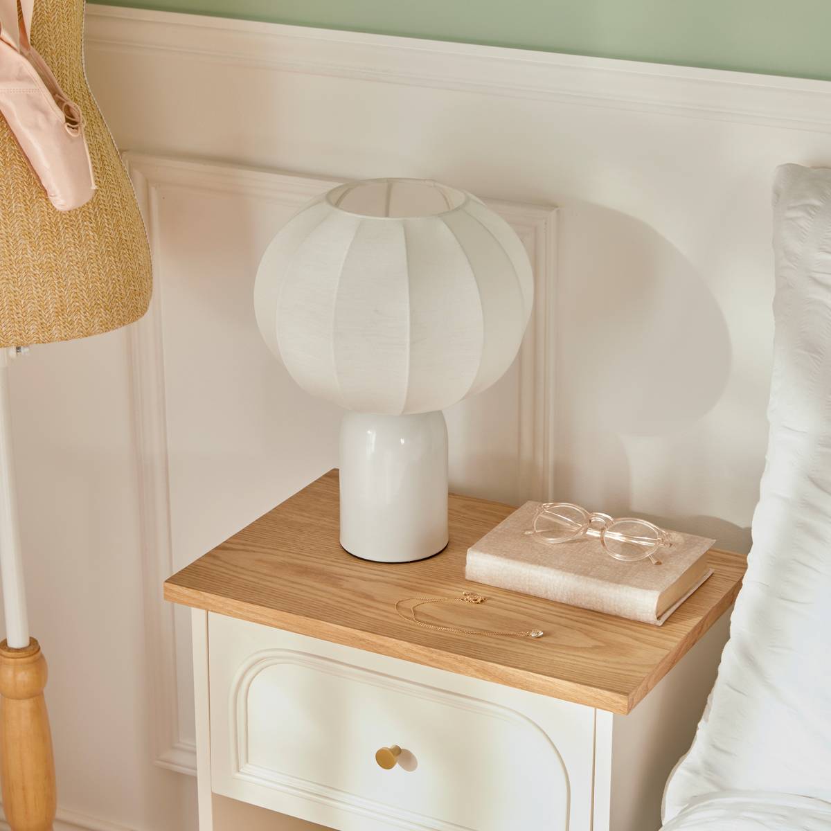 Lamp "Tobie" White, H.33 cm