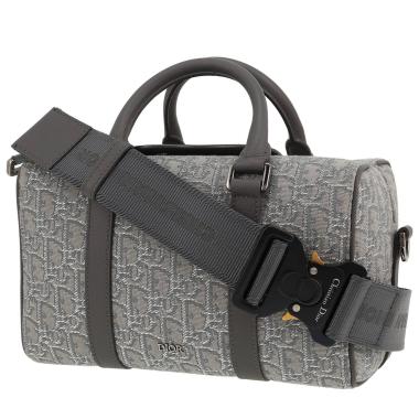 Dior Lingot 26 shoulder bag in grey monogram canvas Oblique and grey leather