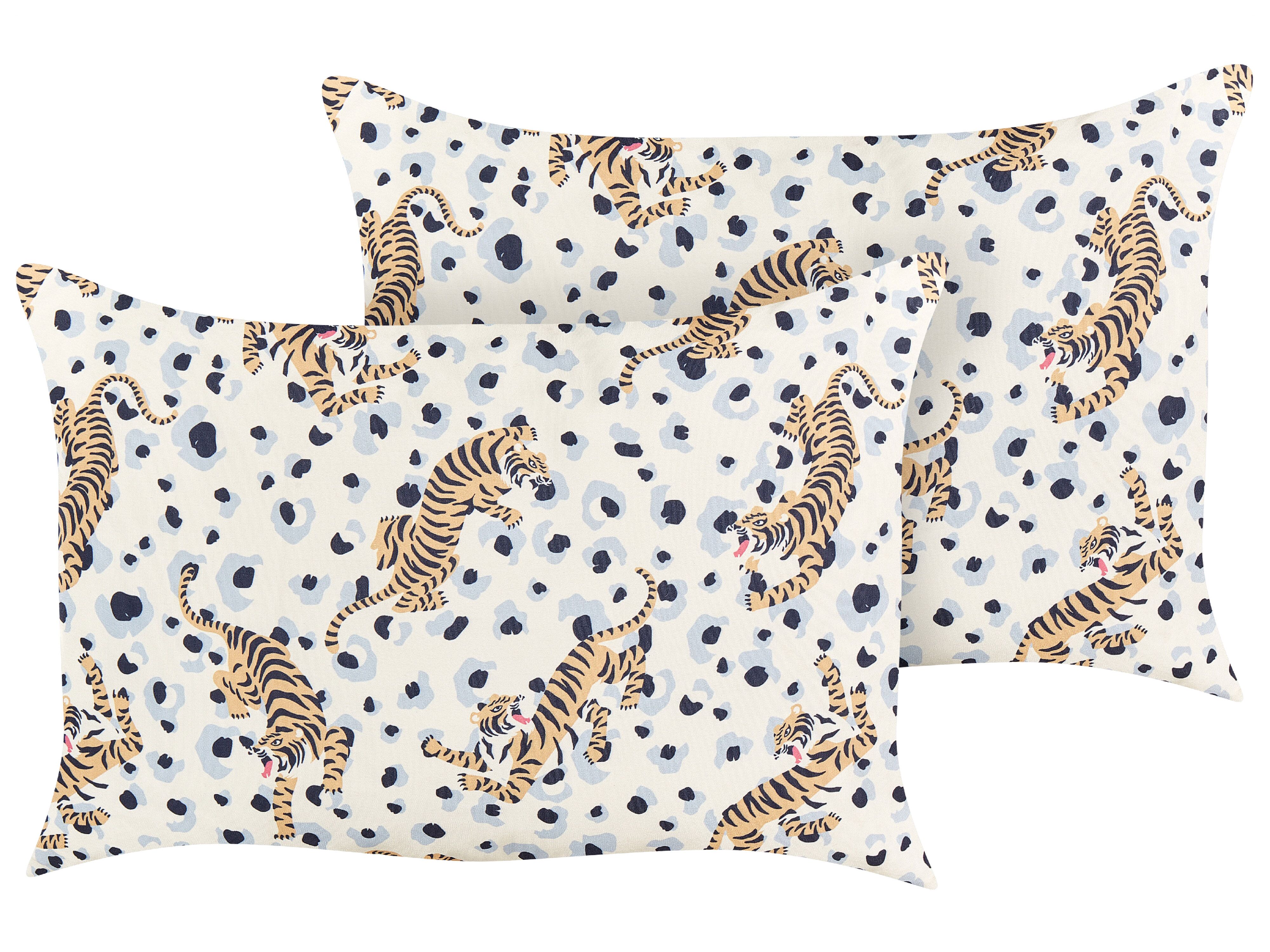 Set of 2 Outdoor Cushions ARENZANO Animal Pattern 40 x 60 cm Multicolour