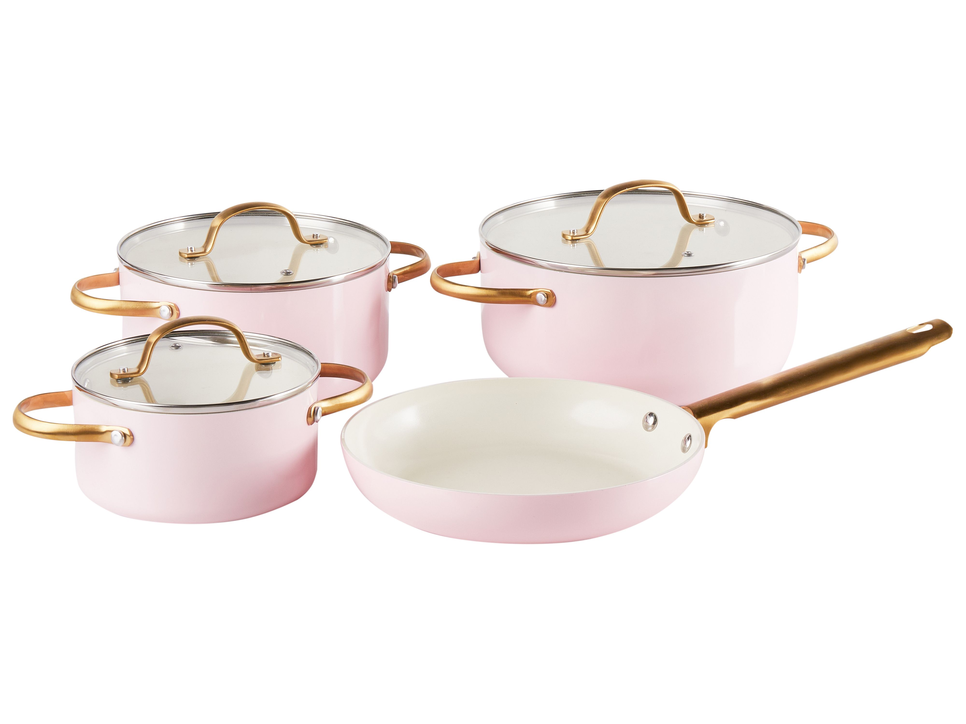 7 Piece Cookware Set ELITE PRO Pastel Pink