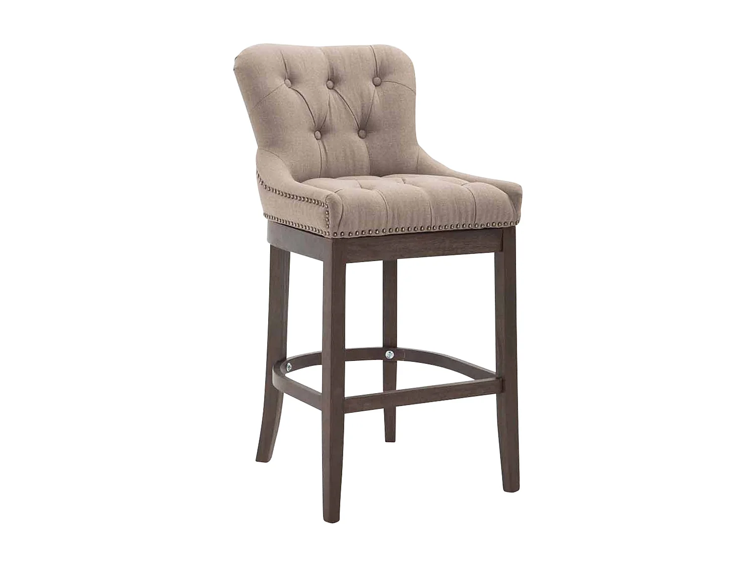 Tabouret de bar - Tissu & Bois - Taupe - Lakewood