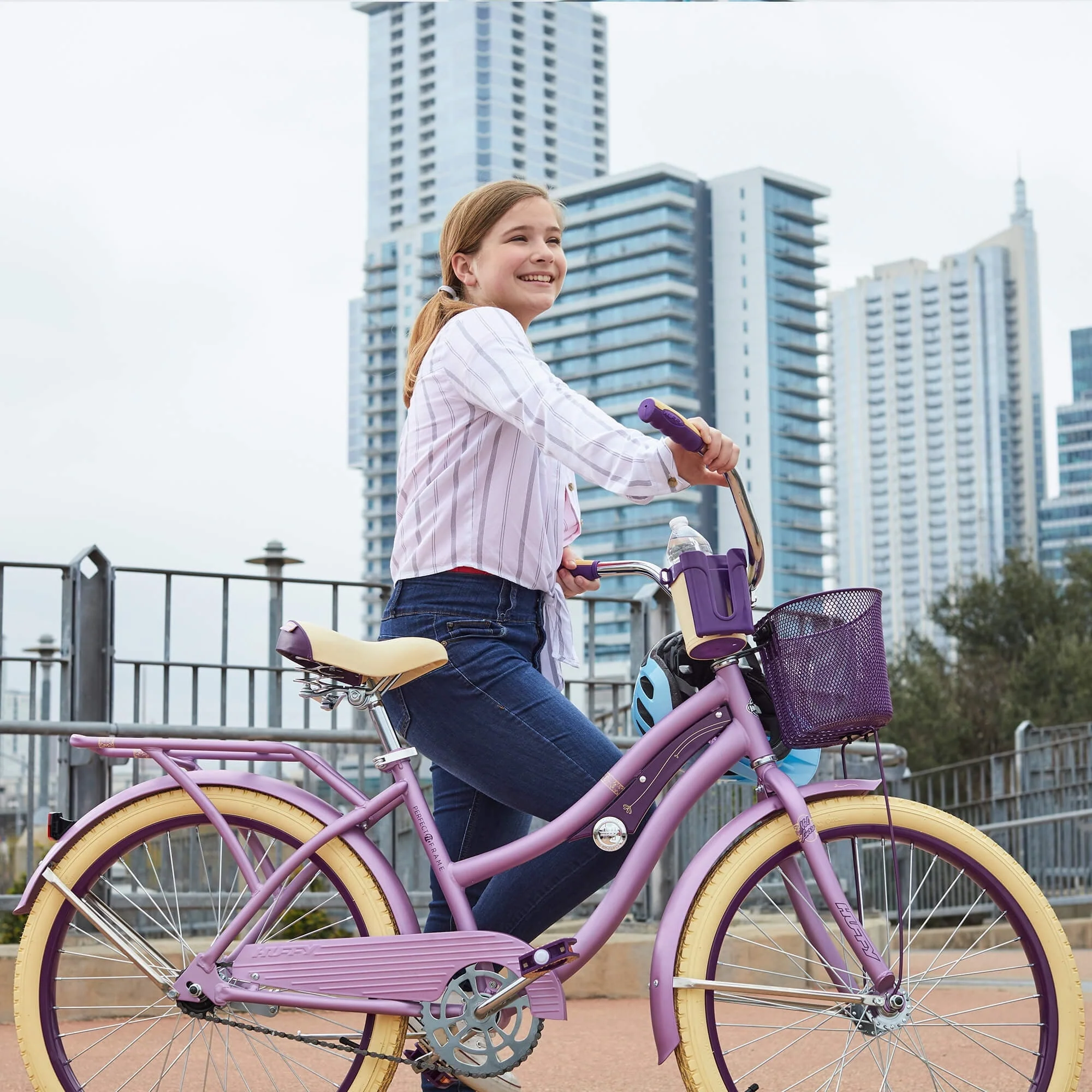 24" Nel Lusso Girls' Cruiser Bike, Purple Satin - Image 5