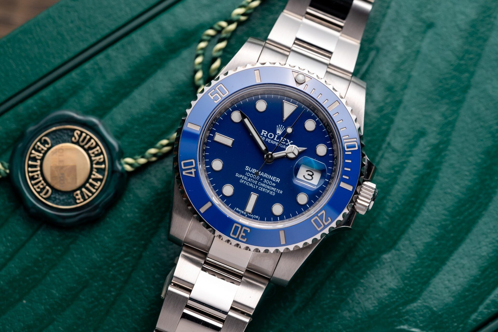 Rolex Replica 1:1 Watch Submariner 116619LB Blue Dial Metal Strap Factory Clean 40mm - Elite Watch Atelier
