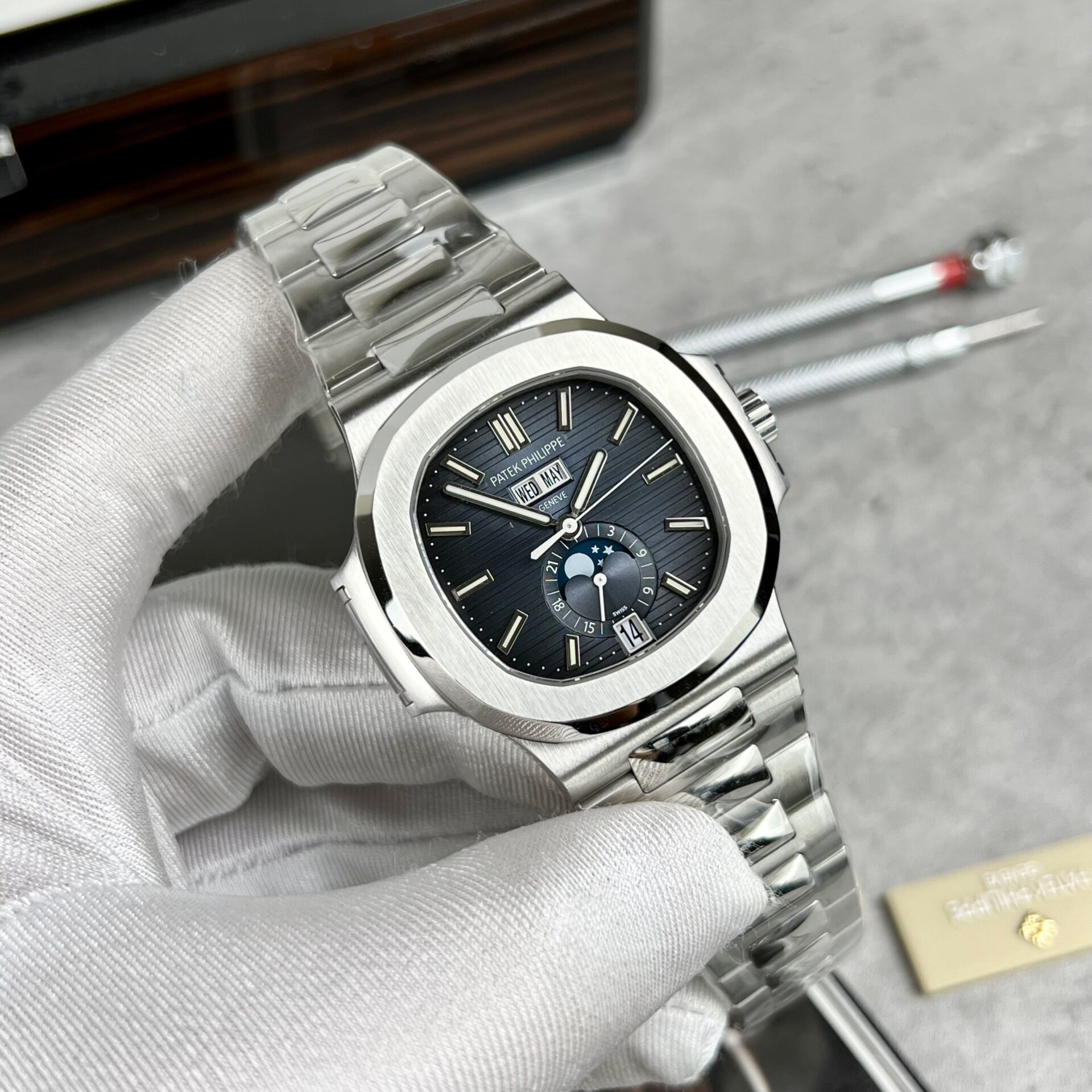 Patek Philippe Nautilus 5726 Replica 11 Watch Blue Purple Dial PPF V2 40.5mm - Elite Watch Atelier