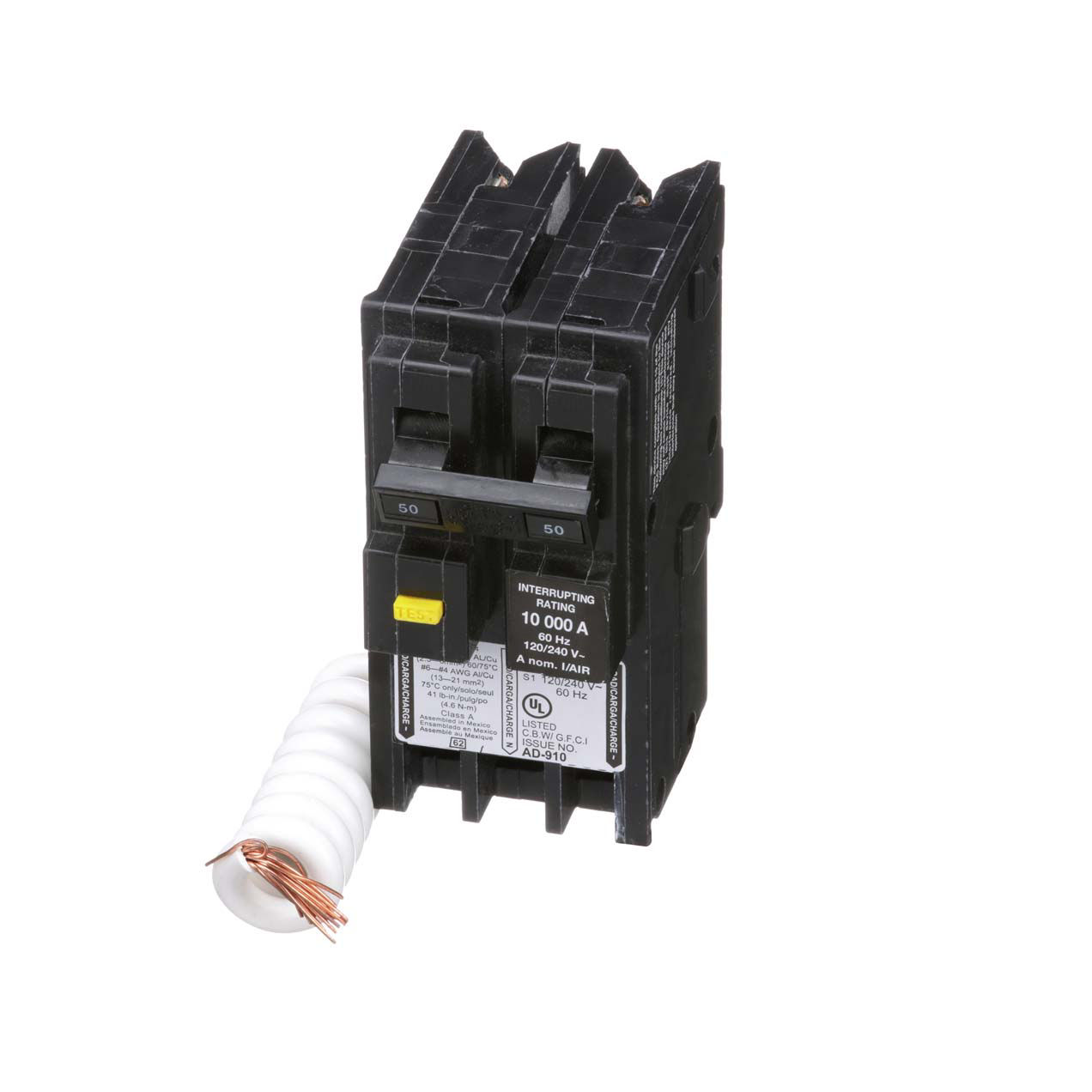 Square D Homeline 50A Double-Pole GFCI breaker