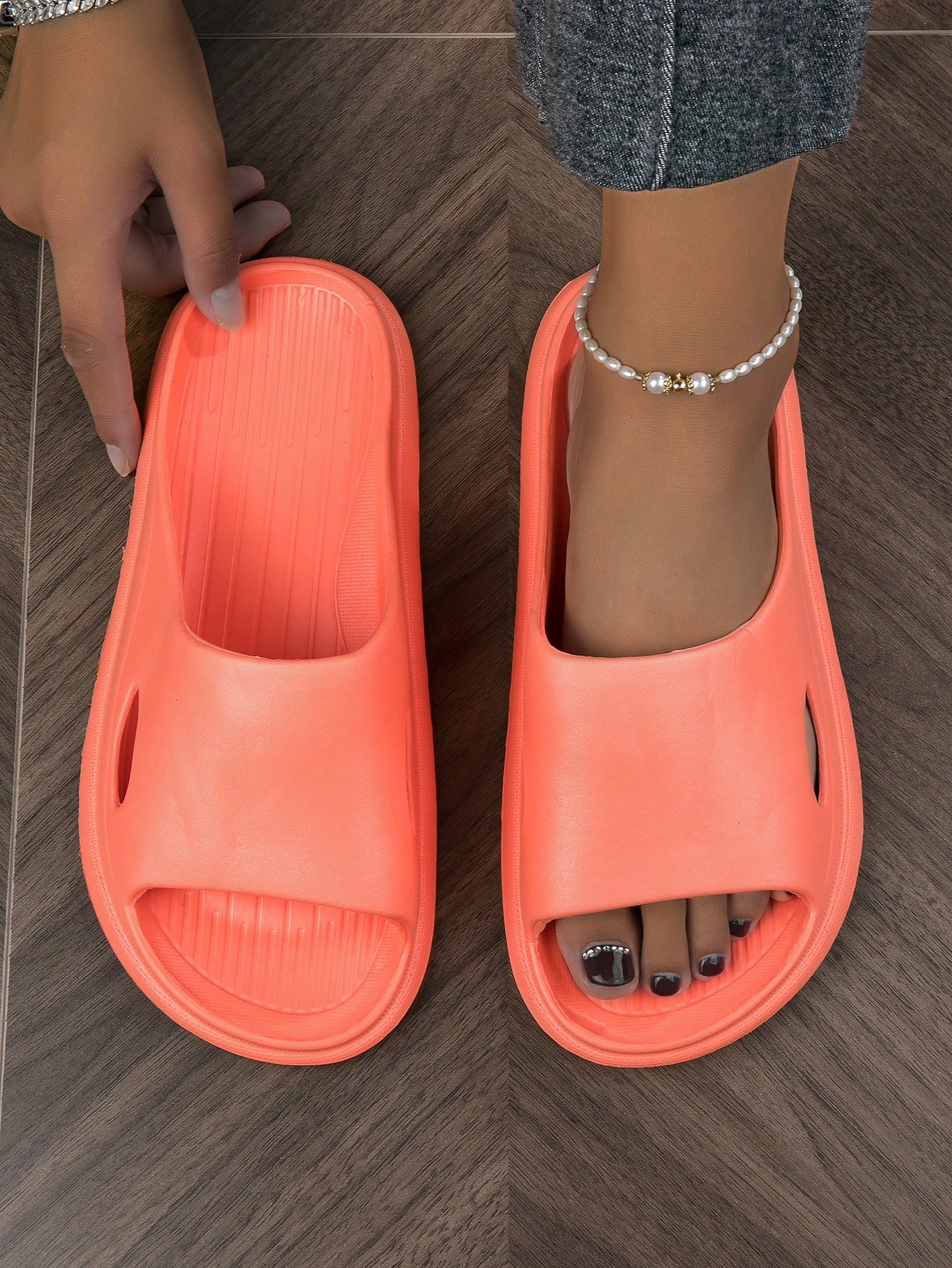 Women’s Eva Silent Indoor Slippers, Non-slip & Comfortable Open Toe Casual House Slides