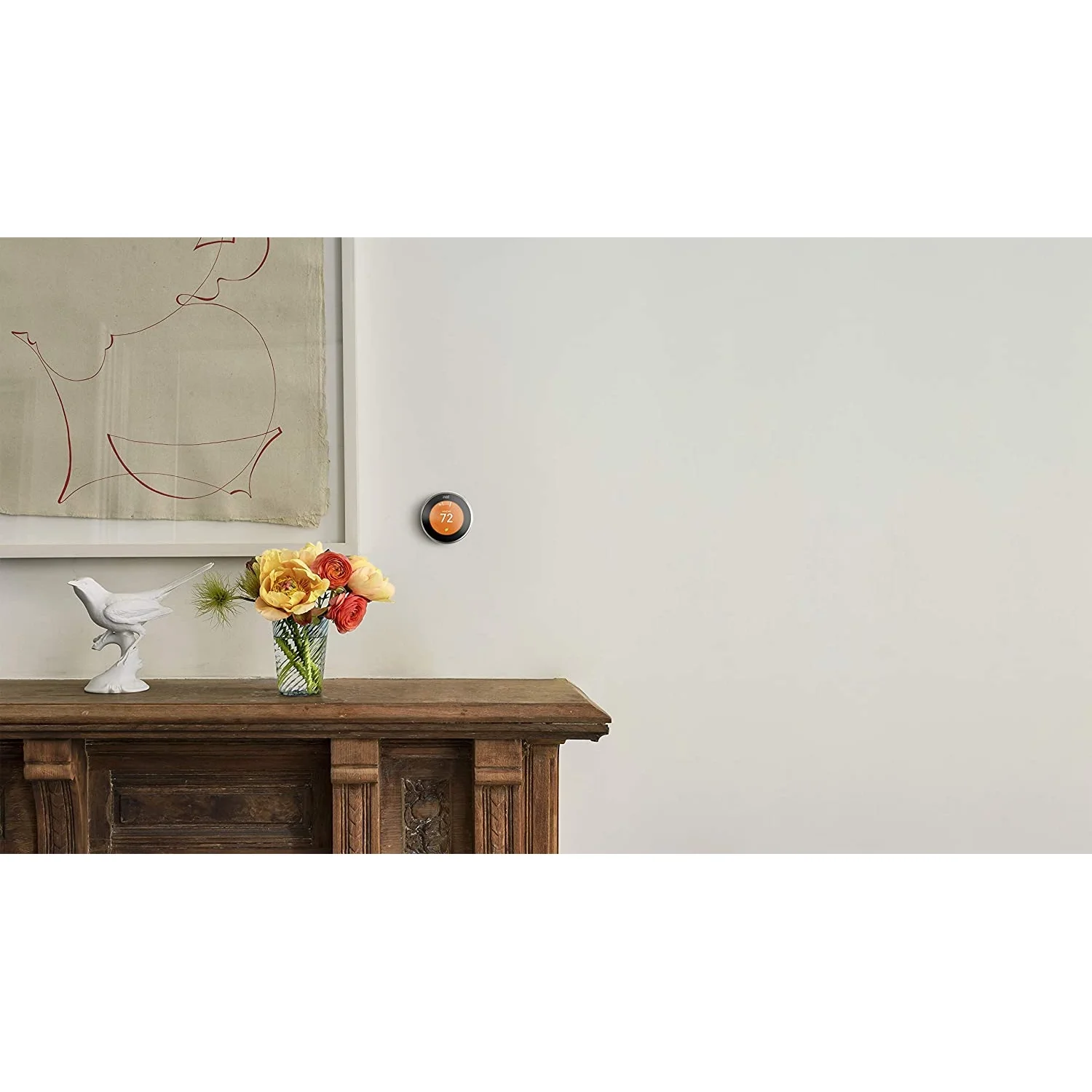 Google Nest Learning Smart Thermostat - 3rd Generation - Stainless Steel T3007ES Bundle with Deco Essentials Wall Mount Plate Cover Kit for Google Nest Thermostat - Image 4