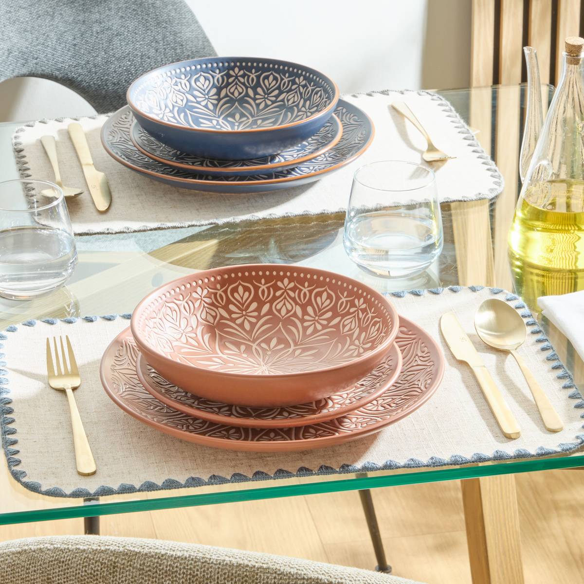 Deep plate "Ines" stoneware (ceramic), D.20.5 cm