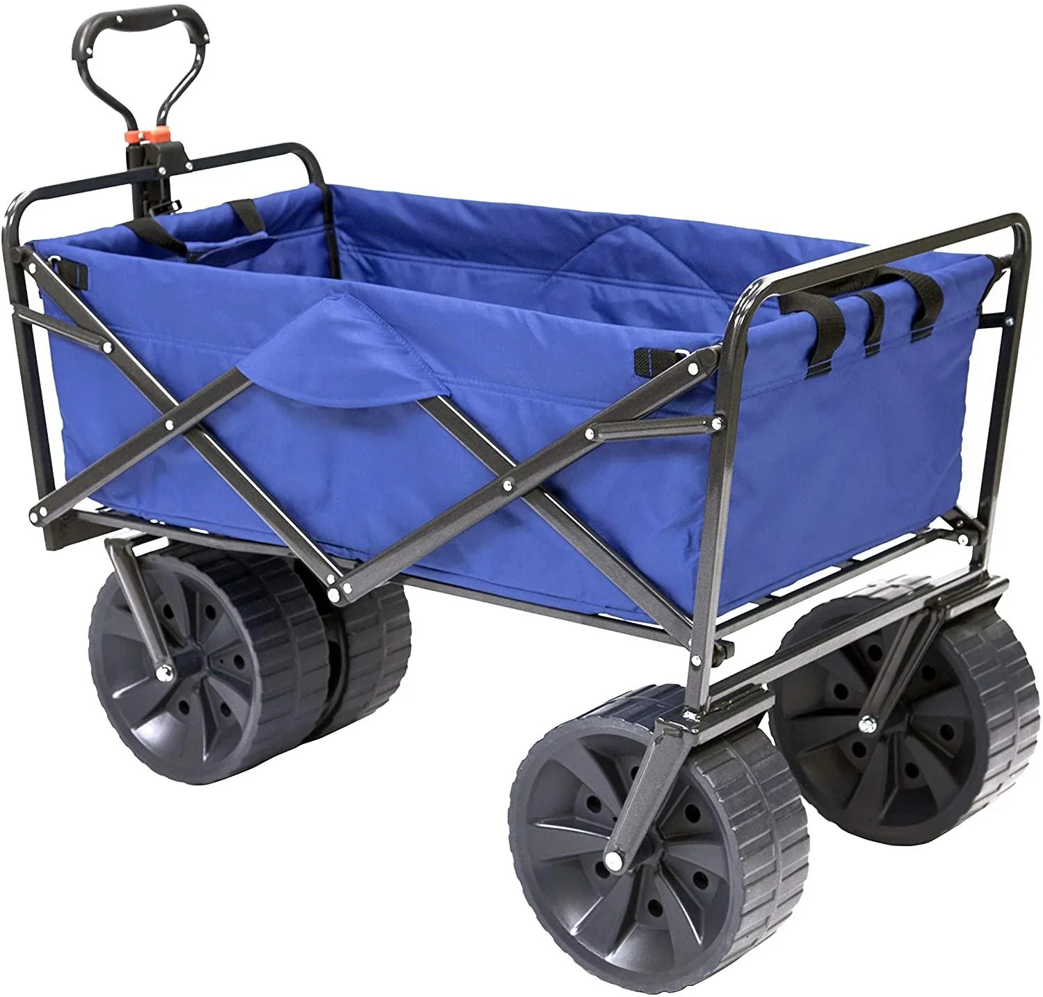 Mac Sports Heavy Duty Collapsible Folding All Terrain Utility Beach Wagon Cart, Blue/Black - Image 4 Mac Sports Heavy Duty Collapsible Folding All Terrain Utility Beach Wagon Cart, Blue/Black - Image 4
