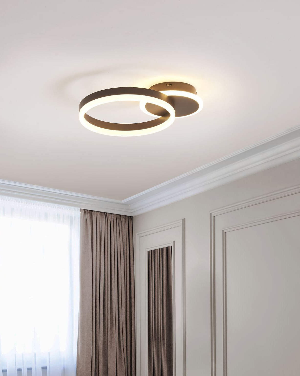 LED Ceiling Lamp GLYDE Metal Dark Brown