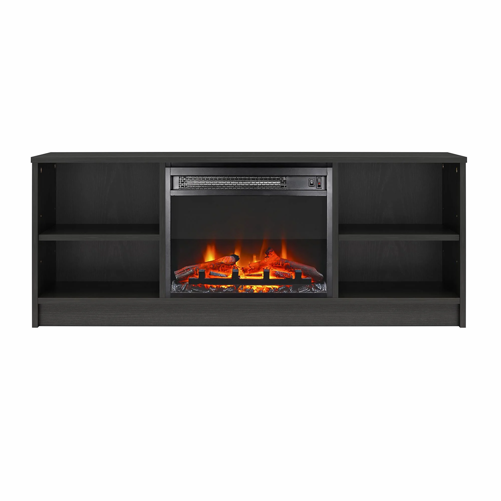 Mainstays Fireplace TV Stand, for TVs up to 55", Black Oak - Image 6