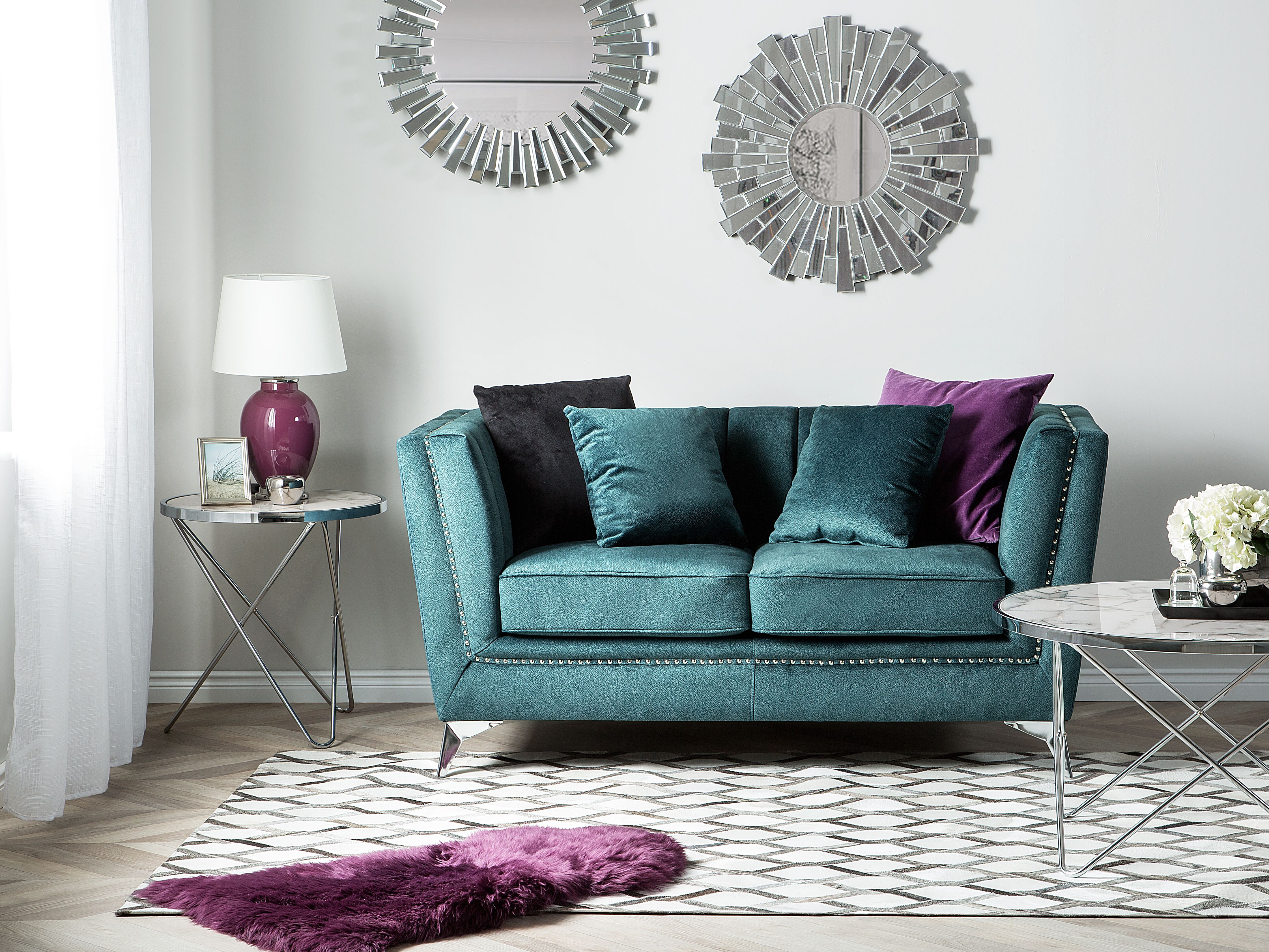 Sofa 2 Seater GAULA Velvet Teal