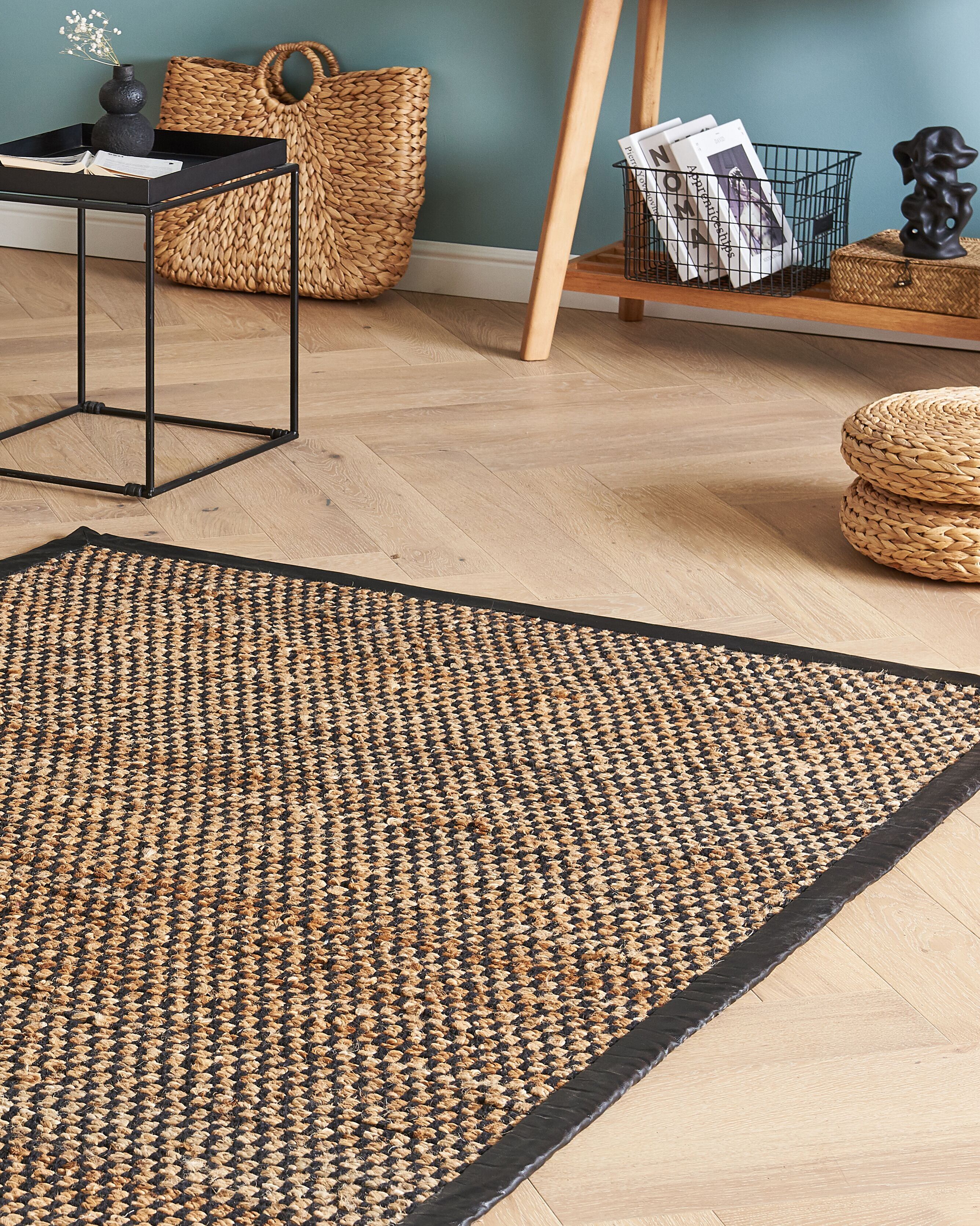 Rug GERCE Black 140 x 200 cm Jute