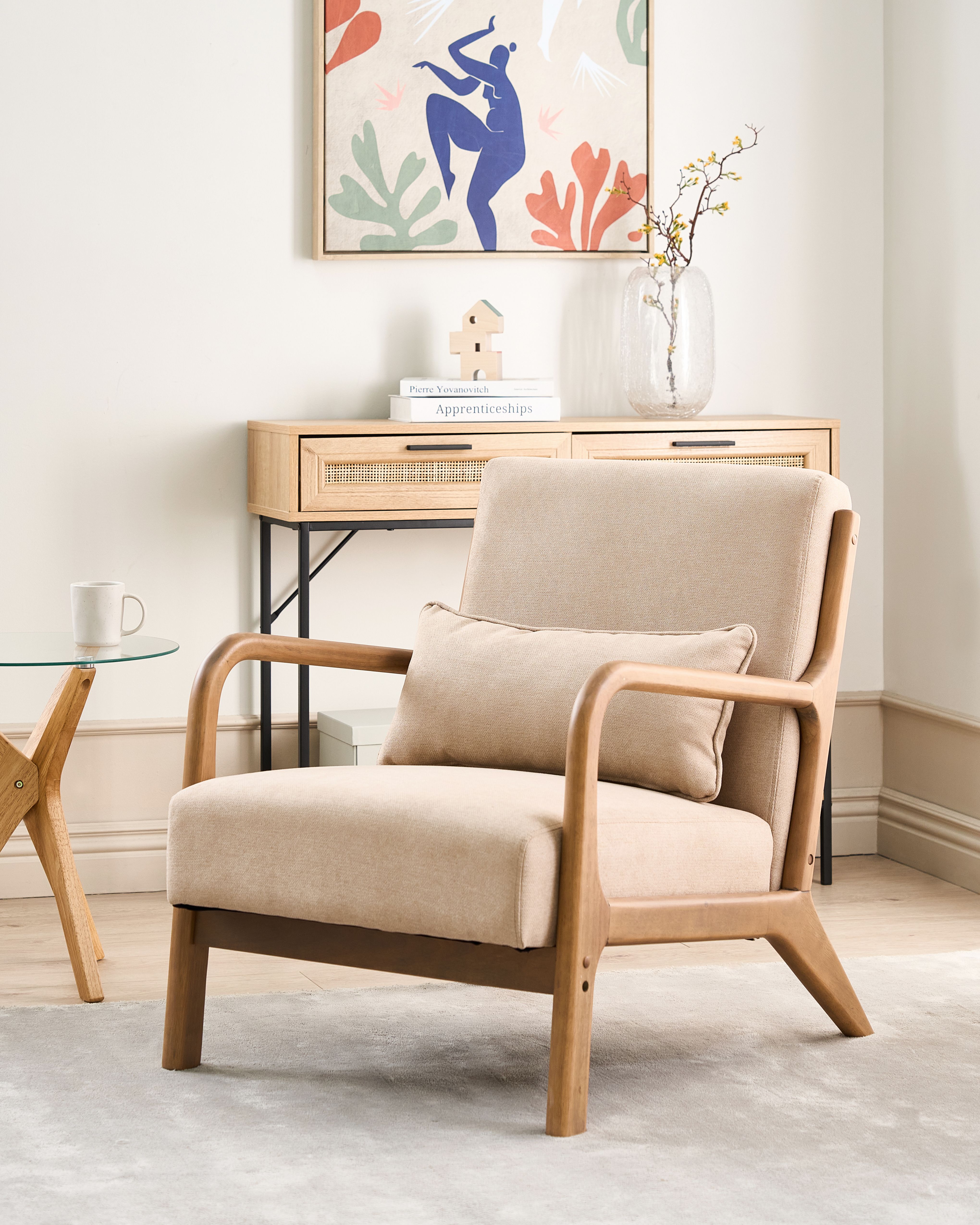 Armchair SKOVDE Fabric Beige