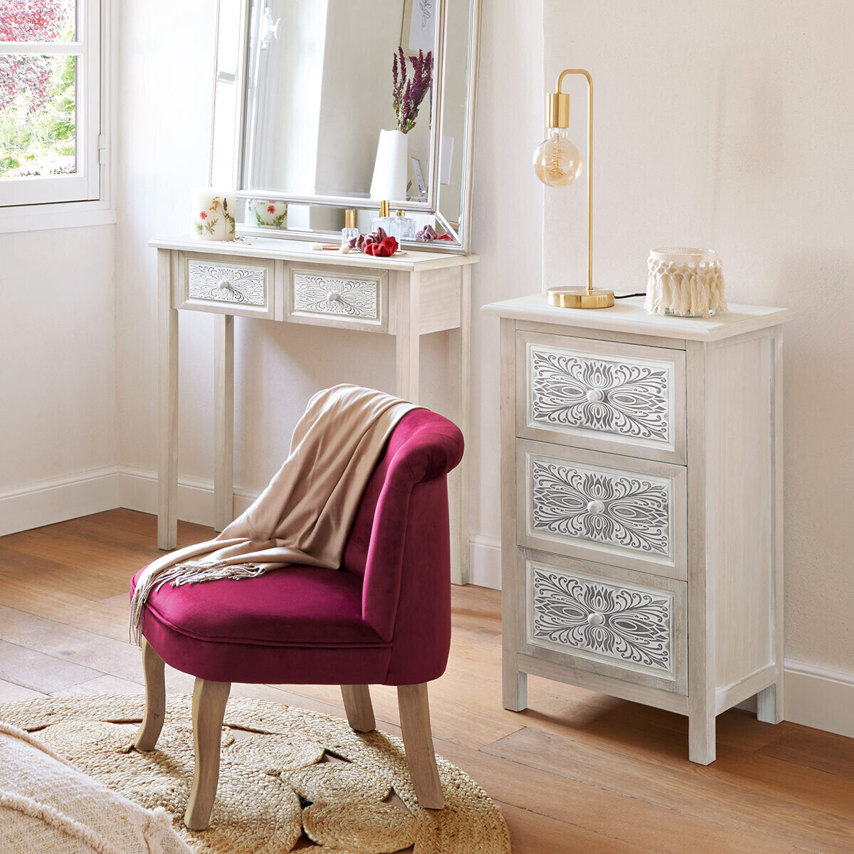 chest of drawers "Hina" White, 3 drawers