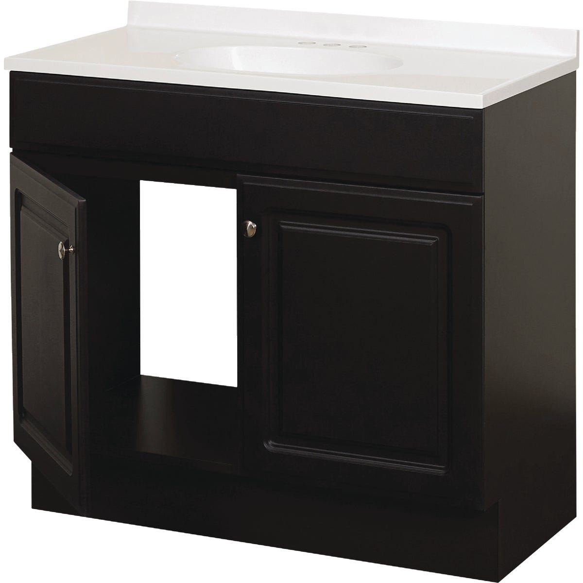 Zenith Zenna Home Espresso 36 In. W x 35 In. H x 18 In. D Vanity with White Cultured Marble Top