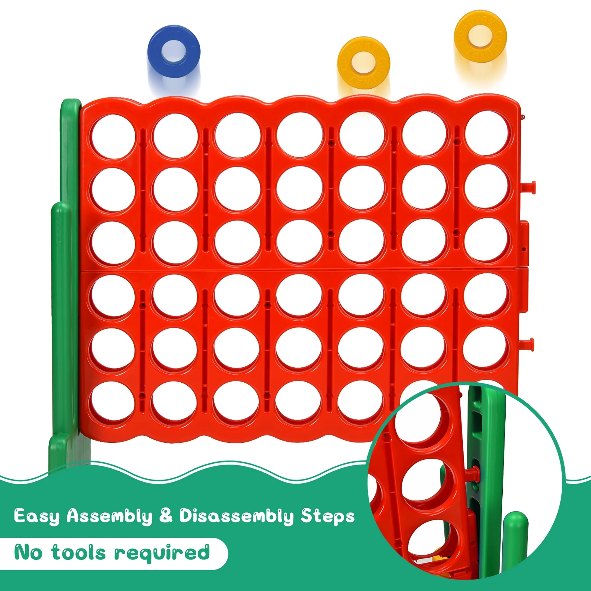 Costway Giant 4 in A Row Jumbo 4-to-Score Game Set W/Storage Carrying Bag for Kids Adult - Image 6